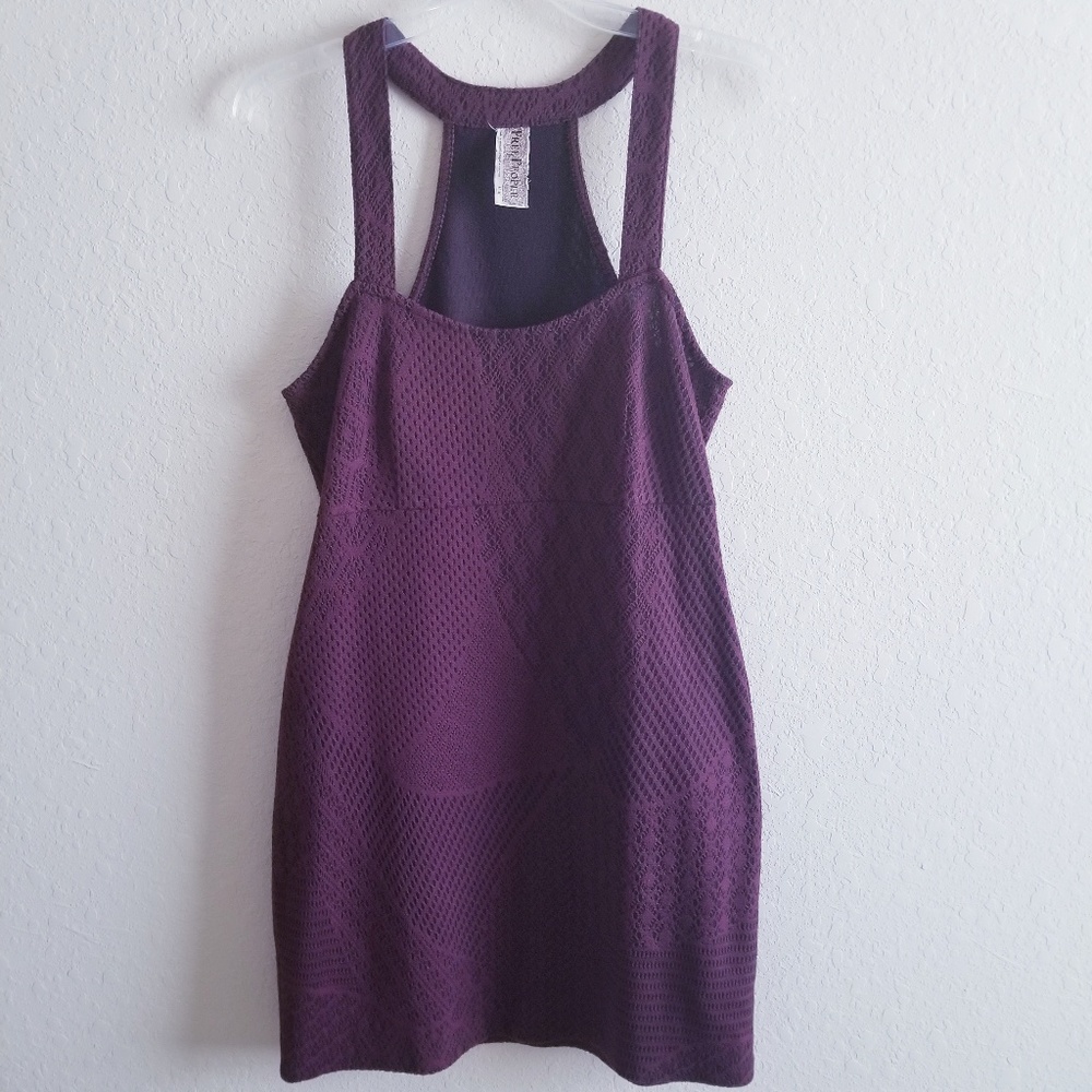 Free People Lace Stretch Knit Bodycon Racerback